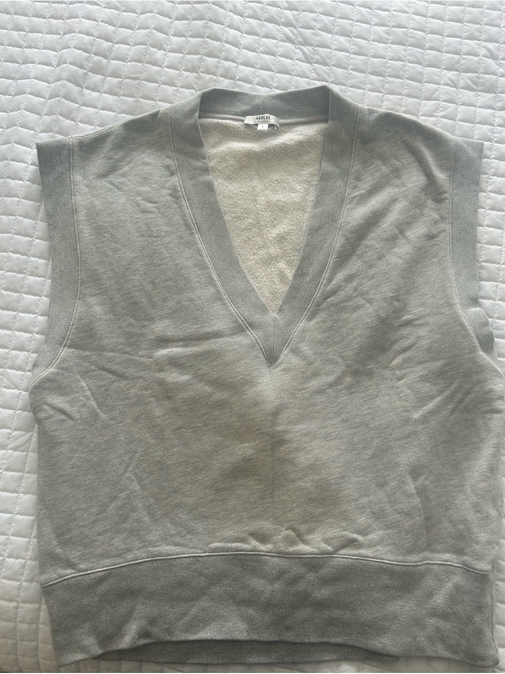 Agolde Shaw Vest in Heather Oatmeal